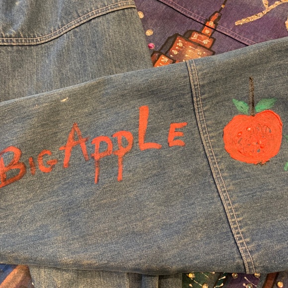 Vintage Embellished Jean Jacket with World Trade Center - Picture 8 of 10